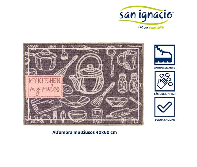 Alfombra multiusos my kitchen colección KINVARA Gris