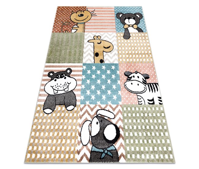Alfombra FUN Pets para niños animales vistoso 200x290 Multicolor