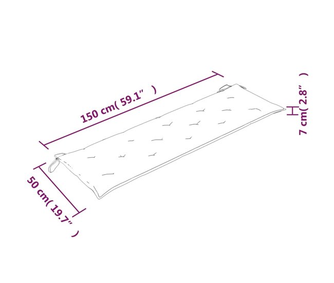 Banco Batavia con cojín 150x51 Antracita