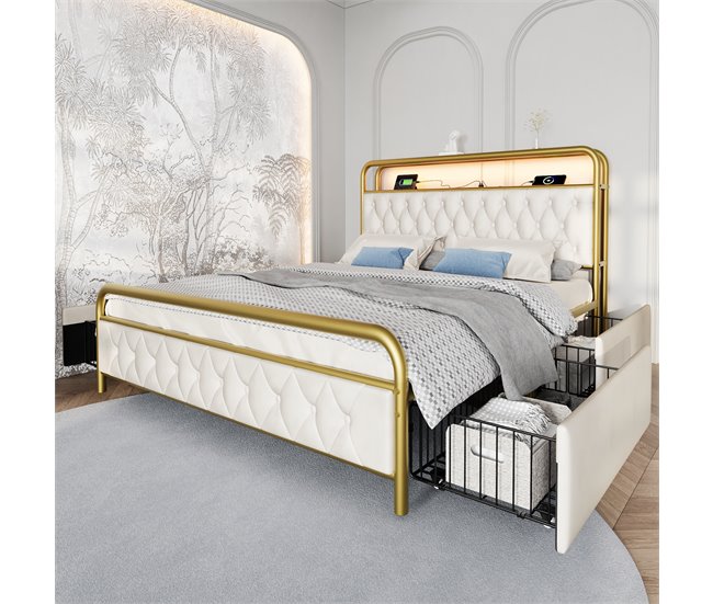 Camas de matrimonio 164x223 Blanco