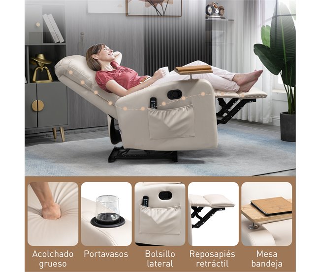 Sillón de Masaje Poliéster, Espuma HOMCOM Gris