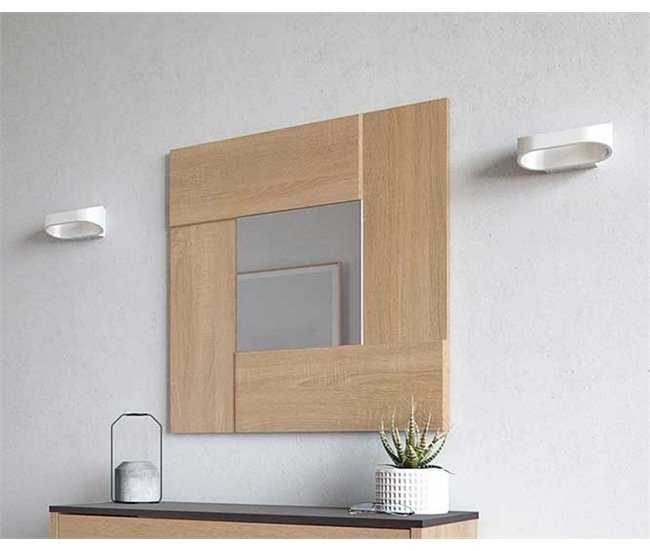 Recibidor con espejo en color roble OXY Roble