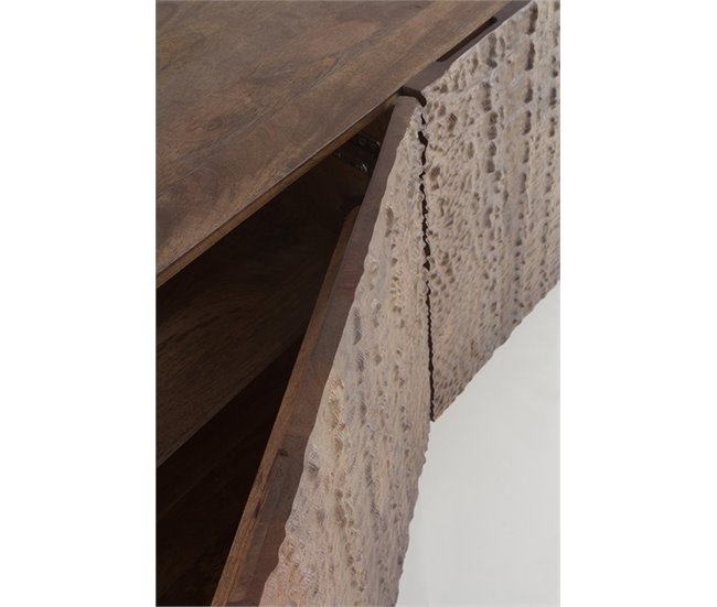 Aparador 3 puertas madera de mango ,imitacion piel caiman Topo