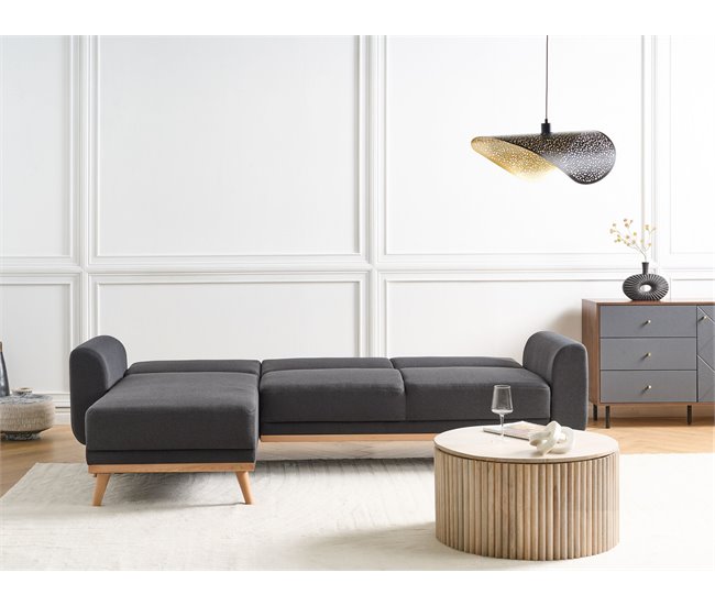 Beliani Sofá esquinero Poliéster OLLSTA Beige