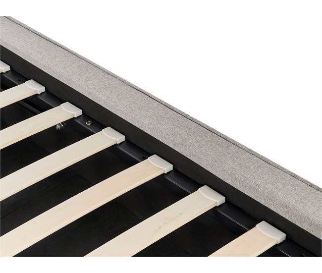 Beliani Cama con almacenaje Poliéster MOISSAC 197x224 Azul Claro