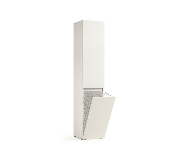 Armario multiusos 2 puertas efecto madera 45 Blanco