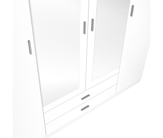 Armario Roma  puertas abatibles con  cajones 198 Blanco