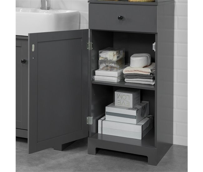Mueble Columna de baño BZR17-DG SoBuy Gris