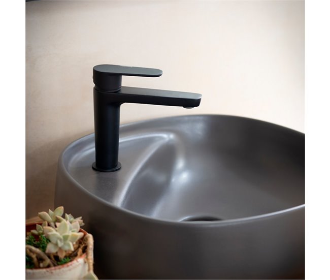Grifo de Lavabo Monomando con Sistema S2 de Ahorro de Agua Negro
