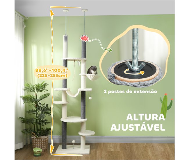 Árbol para Gatos Aglomerado de Madera PawHut Crudo