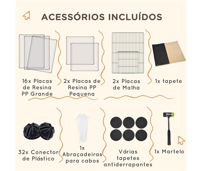 Valla para Mascotas Acero, Poliéster, PP PawHut Transparente