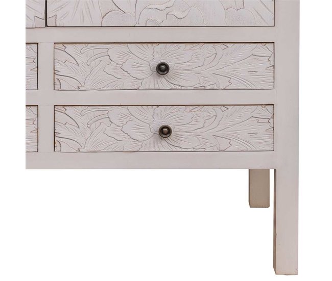 Armario de madera de 4 cajones y 2 puertas Blanco