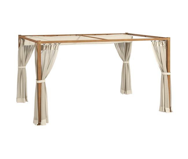 Pérgola de Jardín Aluminio, Poliéster Outsunny Marron