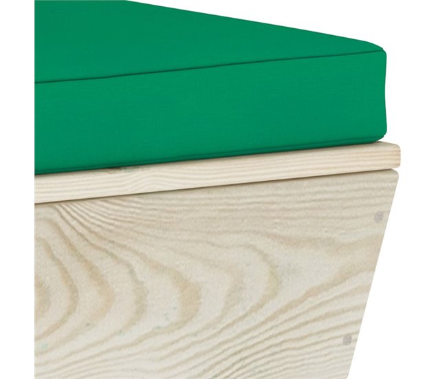Sofá de palets de jardín 2 plazas con cojines madera de abeto Verde Oscuro