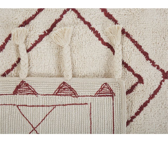 Beliani Alfombra de pelo corto KENITRA Blanco/ Beige