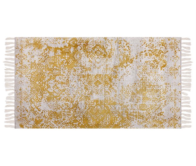 Beliani Alfombra BOYALI 80x150 Mostaza