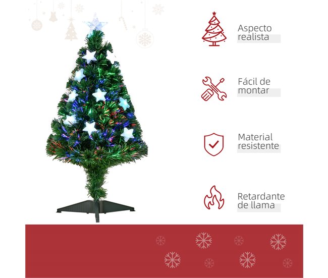 Árbol de Navidad PVC, hierro HOMCOM, hogar - decoración hogareña Verde
