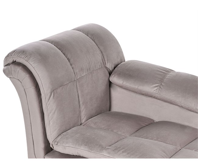 Beliani Chaise longue Poliéster LORMONT Gris Oscuro