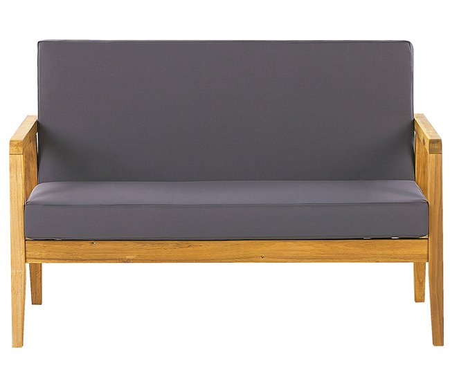Beliani Conjunto longue Madera de acacia PALLANO Gris Oscuro