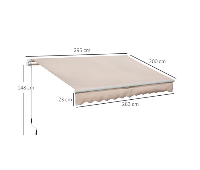 Toldo Manual Retráctil Poliéster 295x200 Crudo