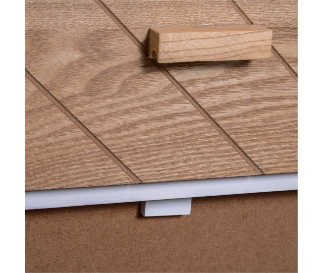 Mesita de Noche MDF y madera maciza HOMCOM 40 Blanco