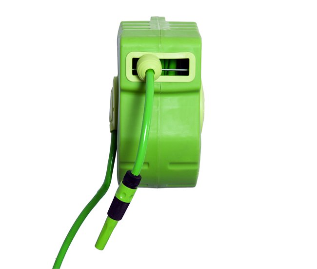 Carrete para Manguera PP, PVC Outsunny Verde