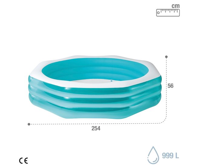 Piscina hinchable familiar octogonal INTEX Azul