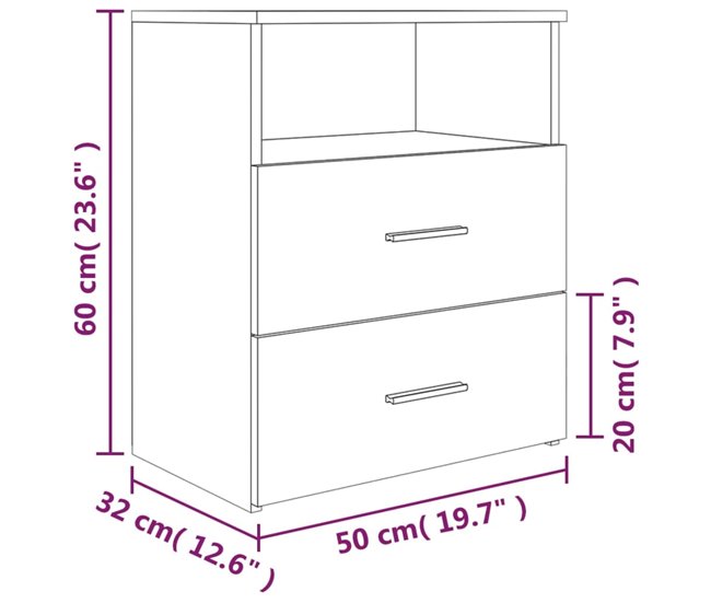 2 Mesitas de Noche 50 Blanco