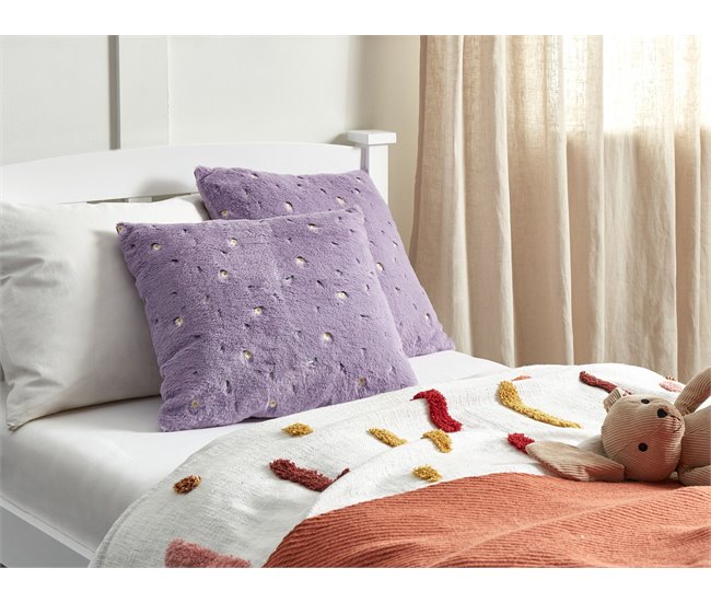 Beliani Cojín decorativo LAVATERA Lavanda