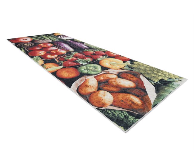 Alfombra lavable ANDRE 1711 Frutas y vegetales para la cocina Multicolor