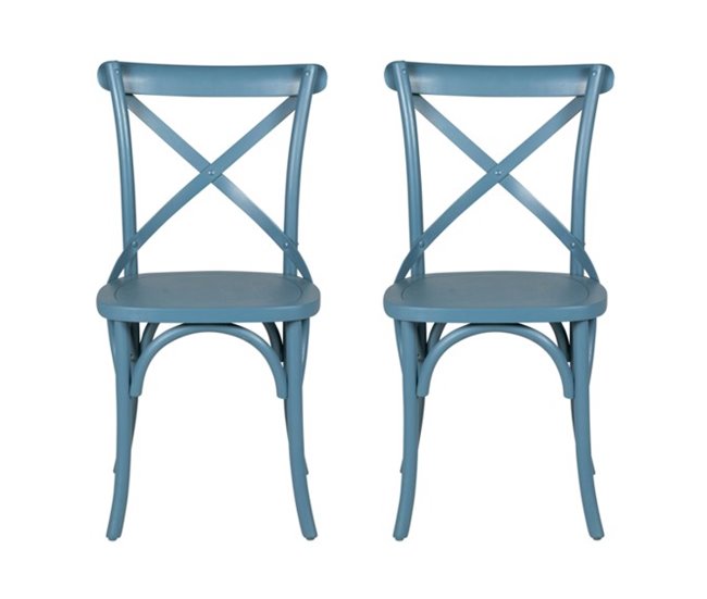 Pack de 2 sillas de cocina BISTROT II  Azul