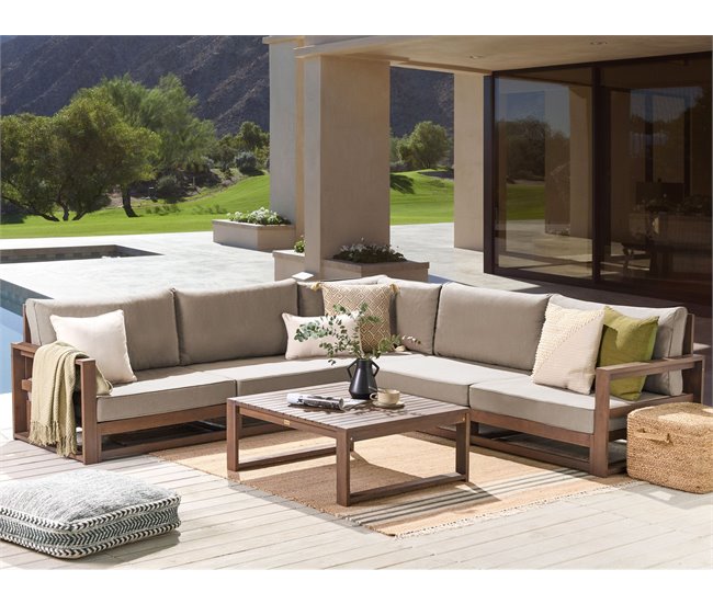 Beliani Conjunto de jardín TIMOR Gris Oscuro