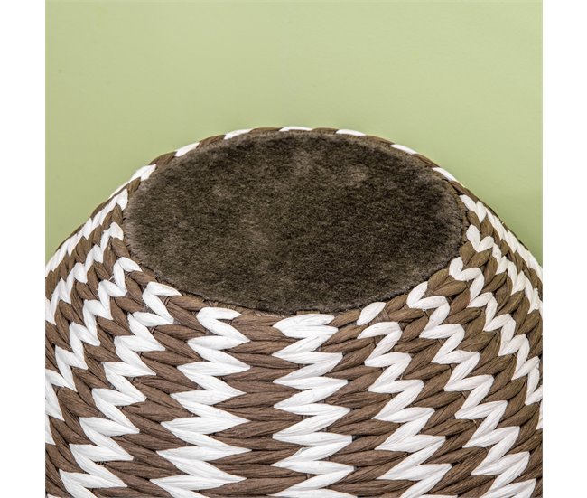 Árbol para Gatos Aglomerado de Madera, Papel, Franela de Algodón Marron