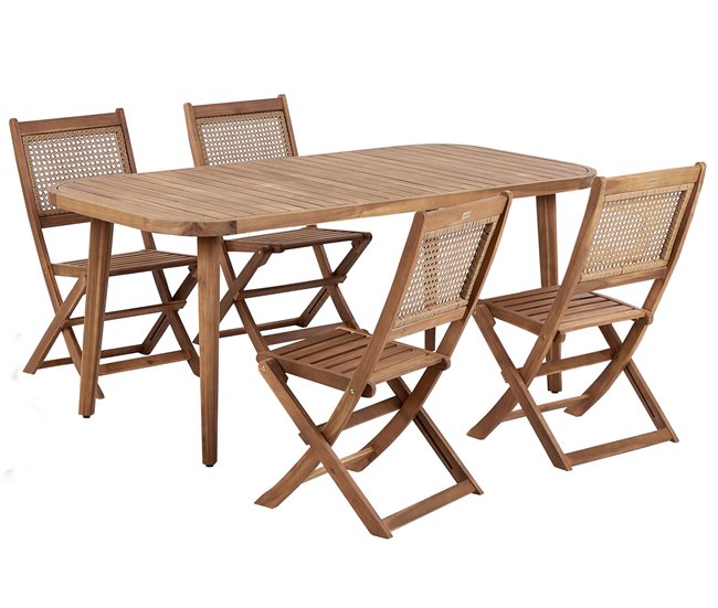 Beliani Conjunto de comedor PARAGGI Madera Clara