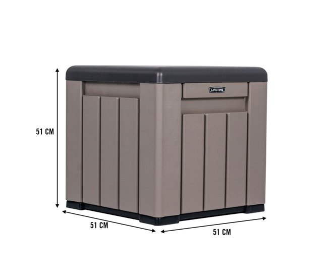 Baúl exterior ultrarresistente c/tapa desmontable Lifetime Gris