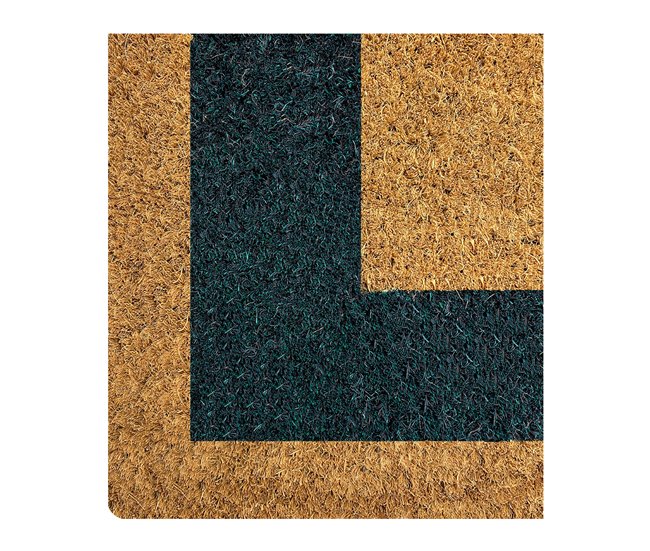 Acomoda Textil - Felpudo de Coco Natural Ecológico con Cenefa. 40x70 Azul