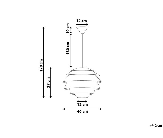 Beliani Lámpara colgante CONGO Blanco