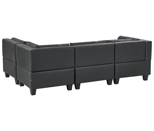 Beliani Sofá esquinero Piel sintética UNSTAD Negro