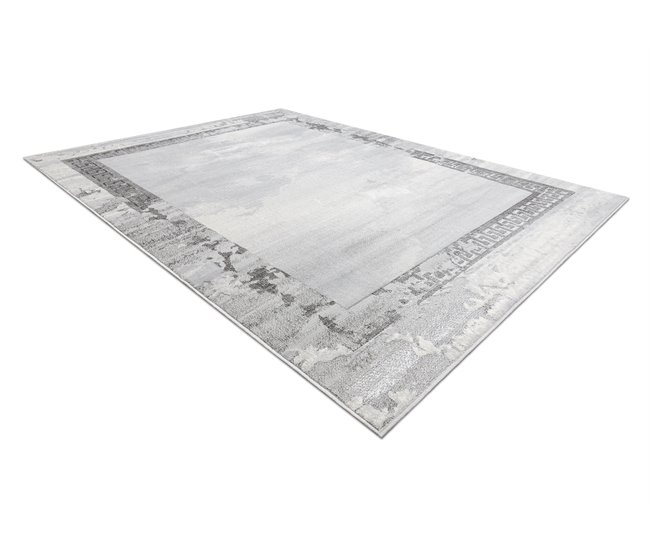 Alfombra LIRA E1473 Marco griego vintage estructural moderna 240x330 Gris
