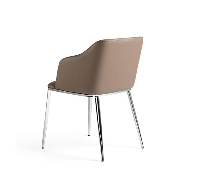 ANGEL CERDA Silla polipiel marrón Aluminio