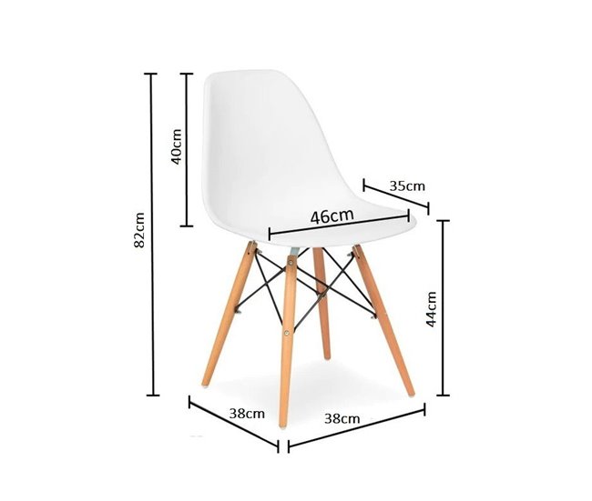 Mesa Extensible de Comedor o Cocina + 6 Sillas Estilo Nordico 178x80 Blanco