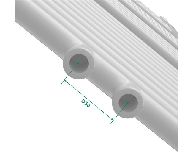 Radiador toallero mural Voss 655 W 24 tubos acero Blanco