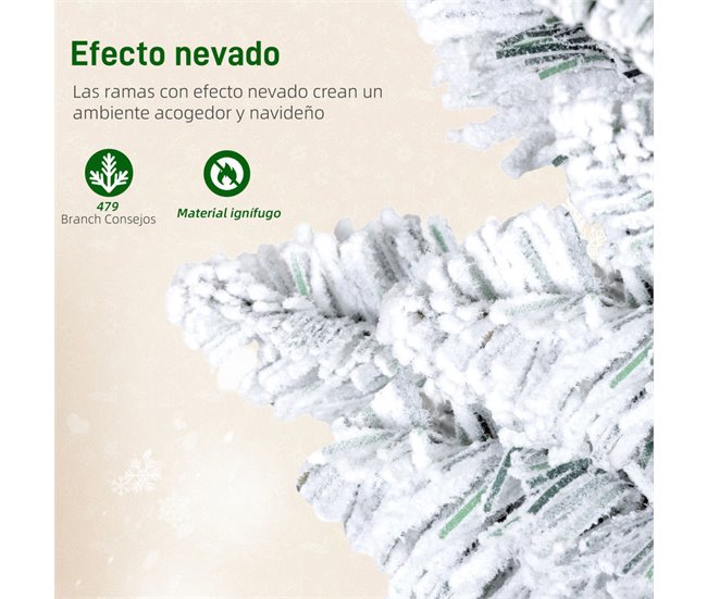 Árbol de Navidad Plástico, Metal HOMCOM, hogar - decoración Verde