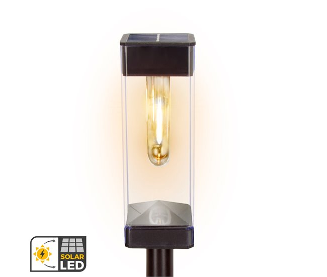 Aktive Set de 4 balizas solares LED 6 lúmenes con estaca Negro
