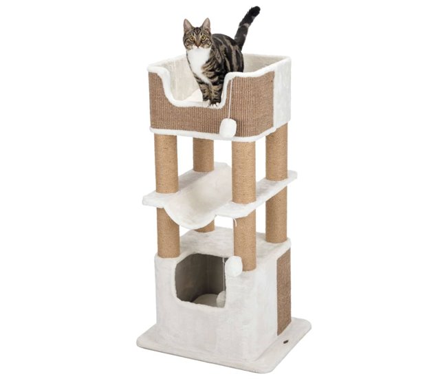 Poste Rascador para Gatos TRIXIE Natural/ Blanco