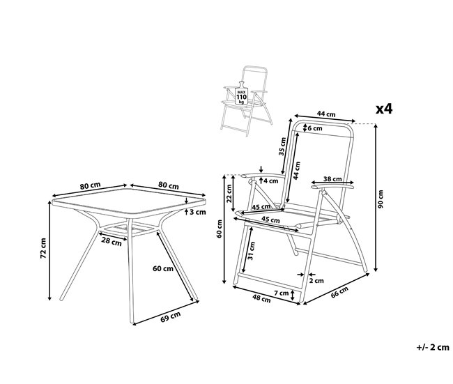 Beliani Conjunto de comedor LIVO Negro