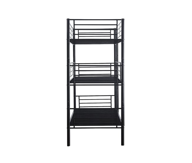 Litera Triple Metalica 201x98 Blanco/ Negro