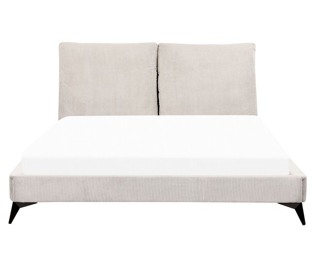 Beliani Cama con somier Pana MELLE 175x240 Beige