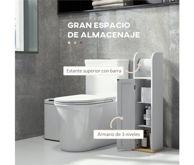 Armario de Baño MDF, Melamina de Madera kleankin, hogar - baño Blanco