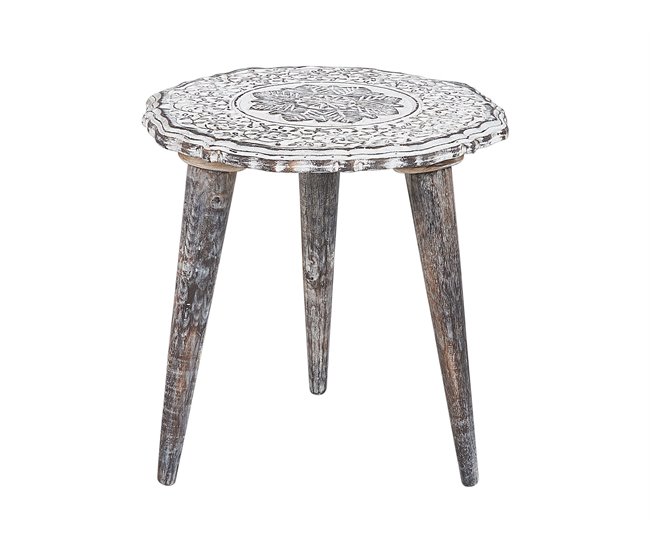Beliani Conjunto de mesas ADRO Blanco/ Beige